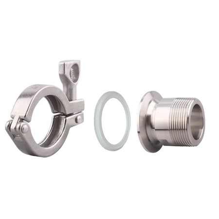 Flux Pumps Adapter kit for pump discharge, from 2 inch tri clamp to 1.5 inch NPTM 24-ZORO0336